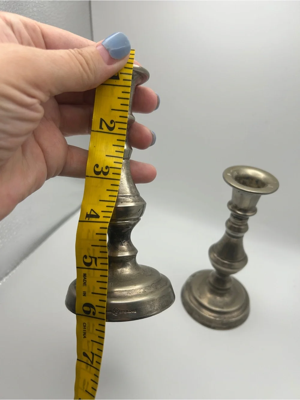 Vintage English Silver Plated Candlestick Holder Pair
